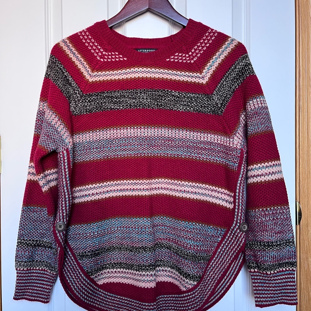 Liverpool Multicolor Striped Crew Neck Sweater